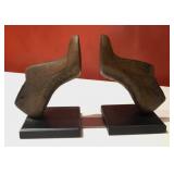 Pair of Antique Wooden Shoe Mold Bookends