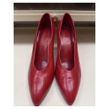 Sz: 7.5 Charles Jourdan Red Leather Pump