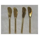 (4) Gold Finished Cheese/Butter Knives