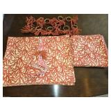 (14) Red Coral Placemats, (14) Napkins & (12)