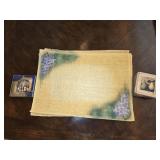 (8) Hand-painted Burlap Placemats or mat with a