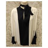 Sz Med Scarf Detail Georgette Black & White