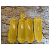 (4) Corn on the cob serving set made of yellow