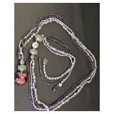 Iridescent Faceted Purple Glass Beaded Lariet