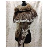 Dolce Cabo Fur Tassled Shawl with