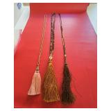 (3) Long Beaded Necklaces w/Long Tassels