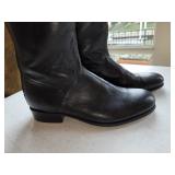 Sz 7.5 Custom Made Blk Leather Riding Boots