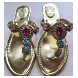 Sz 8 Vince Camuto Jeweled Demi Wedge Sandals in a