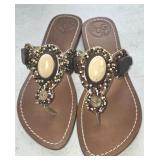Sz 8 BCBGeneration Brown Leather Thong sandals