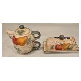 Gibson Designs Fruit Grove Individual Teapot and