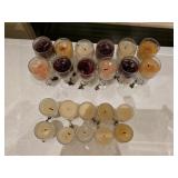 (12) 4" Wine Glass Candles w/Charms & (10) 3" of