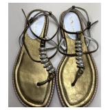 SZ 7.5 Nina Leather Sole Strappy Sandals