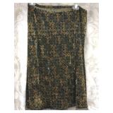Betsy Johnson Green and Yellow Velvet Skirt Size