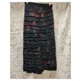 Black Tiered Maxi Skirt w/Ruffled Hem & Graphic