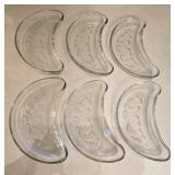 (6) Crescent Salad Plates w/Fruit Motif