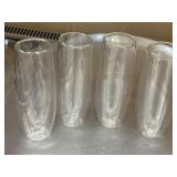 (4) Eparï¿½ Hand Blown Clear Double Walled Glass