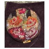 Judith Lieber Crystal Floral Compact