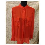 Sz Med BCBGMAXAZRIA Anderson Silk Button-down Silk