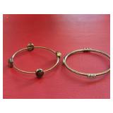 (2) Gemstone Bangle Bracelets