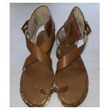 Sz 7.5 Michael Kors Mandy Thong Sandal in Brown