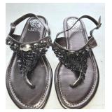Sz 8 Vince Camuto Flat Sandals in a Metallic