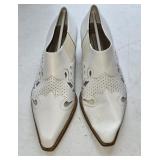 Sz 7.5 Via Spiga Off White Cut Out Ankle Boots