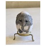 Adorable Hand-carved Elephant Egg Figurine