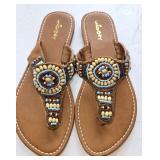 Sz 8 UNIONBAY Keely Jeweled Sandals with beading