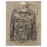 Sz Med BERER Zebra Print Jean Jacket