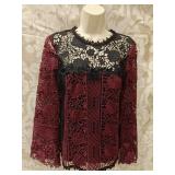 Sz 8 NWT Nanette Lepore Crocheted Lace Blouse