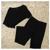 Natorious Black Top & Pants Set Sz MD/8