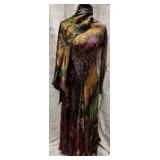 CARTER & TERI Maxi Dress w/Abstract Designs &