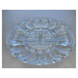 Vtg Glass Deviled Egg Holder