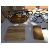 Metal & Wood Basket, Small Cutting Board, Cheese