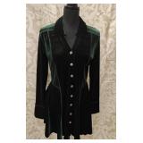 Snoskins Green Velvet A Line Dress Sz MD