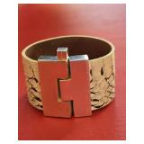 Leighelena Wide Python Cuff Bracelet