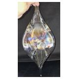14" Hand Blown Iridescent Teardrop Hanging Globe