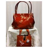 IFO Red Cherry Blossom Purse Set