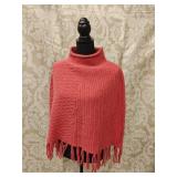 NWT Echo Wool & Angora Pink Cowl Neck Poncho