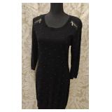 Design History Embellished Black Sweater Dress Sz