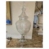 31" Large, Antique Cut-glass Apothecary or