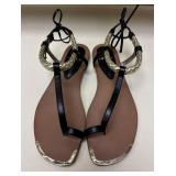 Sz 7.5 Isola Gold & Brown Sandals