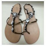 Sz 7.5 Pelle Moda Bejeweled Sandals