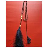 Zacasha Blue Beaded Necklace w/Tassel