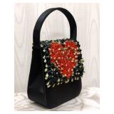 Julie Feldman Black Signature Rose Heart Bouquet