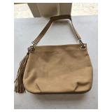 Kelly-Tooke Hobo Bag in a Tan Leather Finish,