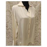 Harolds Cream Silk Blouse Sz SM