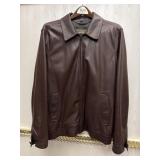 Sz: XL Paul Stuart Leather Brown Jacket