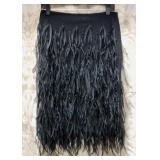 Dana Buchman Black Knee Length Feathered Skirt