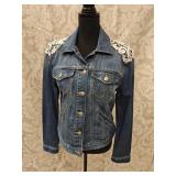Boston Proper Lace & denim Jacket Sz MD